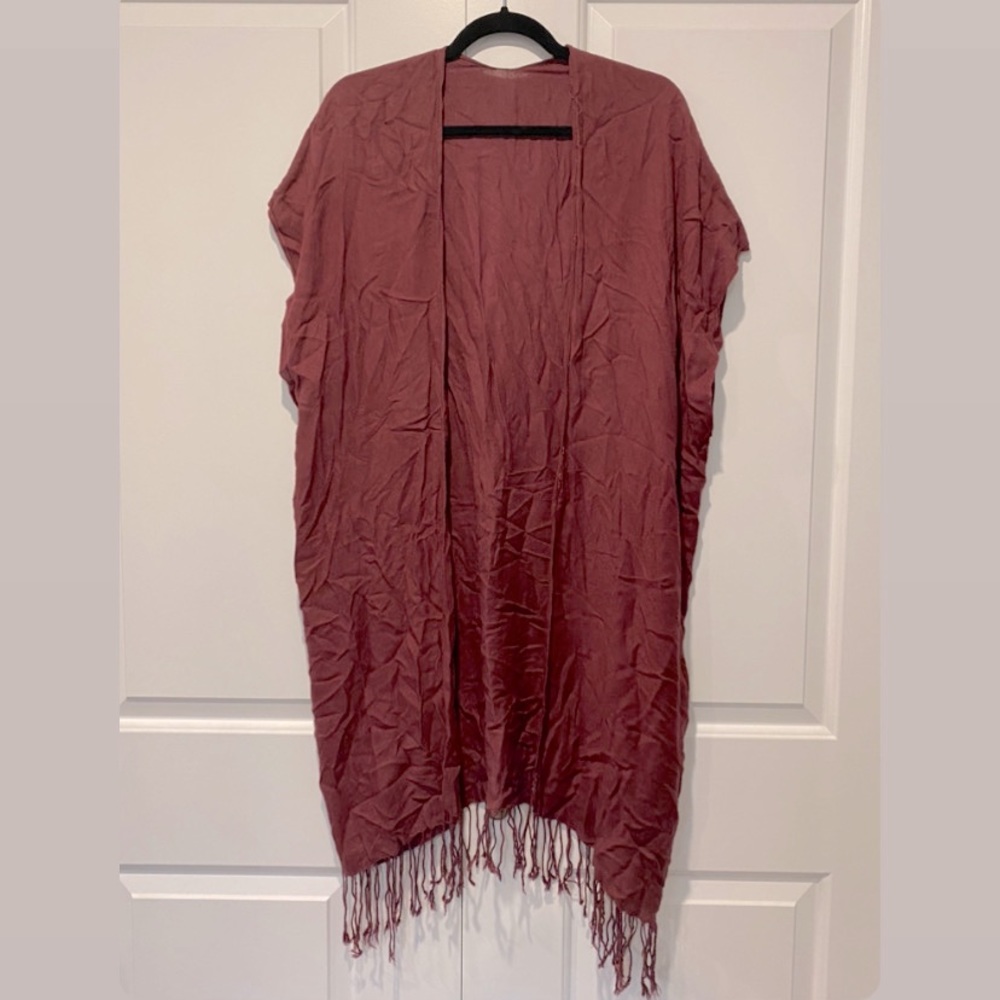 Burgundy Shawl/Poncho Vest